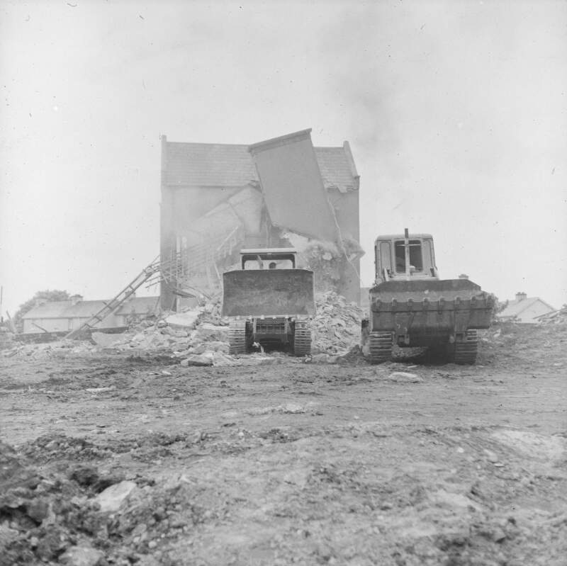 [Demolition of old hospital (workhouse), to create space for new school, Glenties, Co. Donegal]