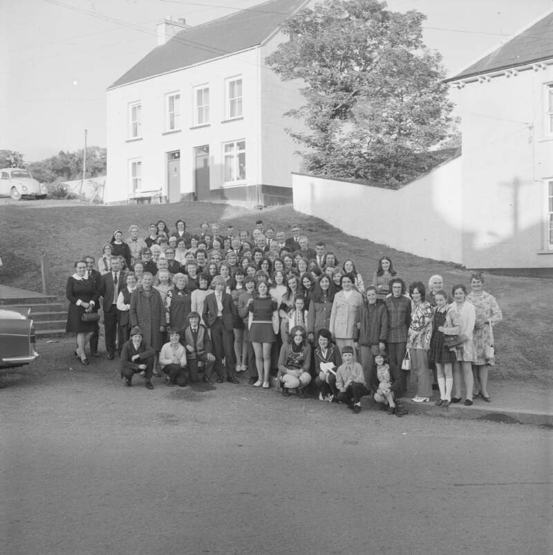 [Group of people in front of house, Glenties, Co. Donegal]