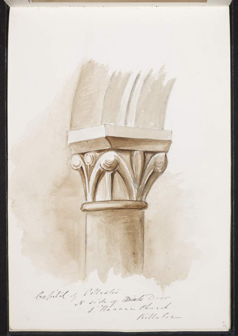 Capital of pillaster [pilaster], north side of door, St Flannan's Church, Killaloe