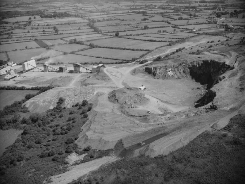 [Aerial photograph of a Roadstone quarry]