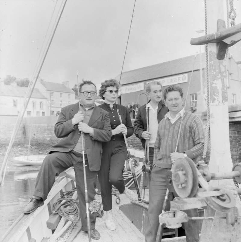[Anglers on fishing boat in Killybegs harbour, Co. Donegal]