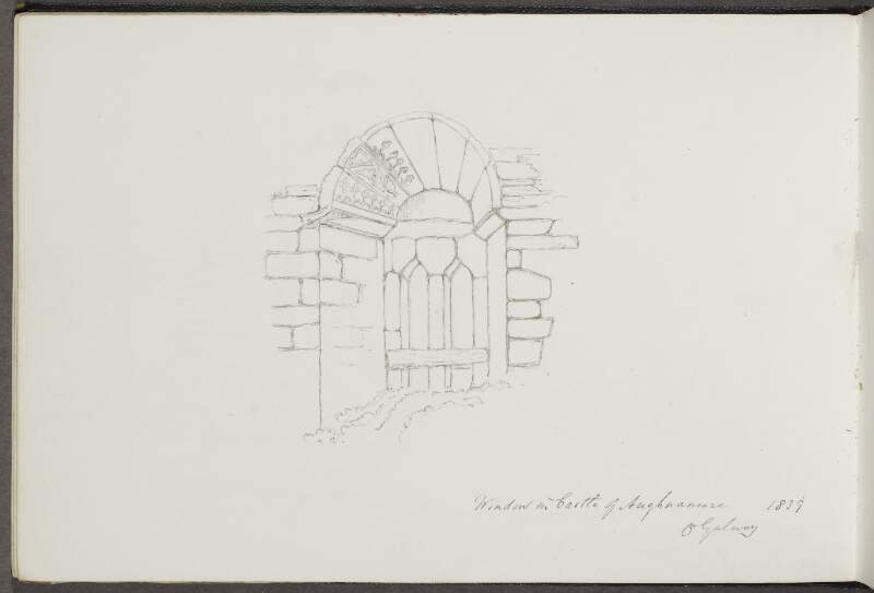 Window in Castle of Aughnanure, 1839, County Galway