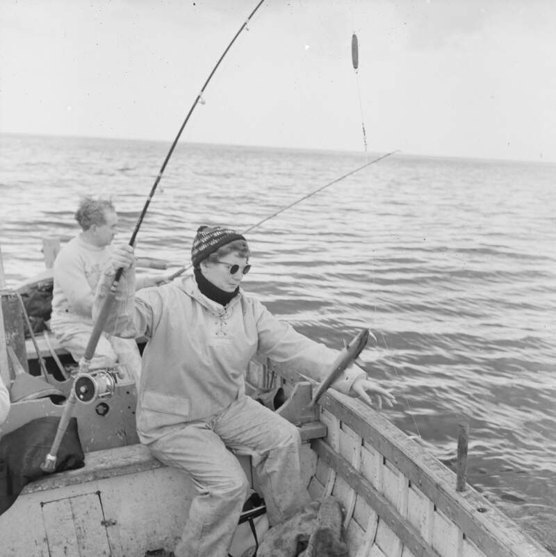 [Anglers fishing on boat near Slieve League, Co. Donegal]
