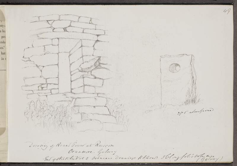 Doorway of round tower at Rosscom [Roscam], Oranmore, Galway