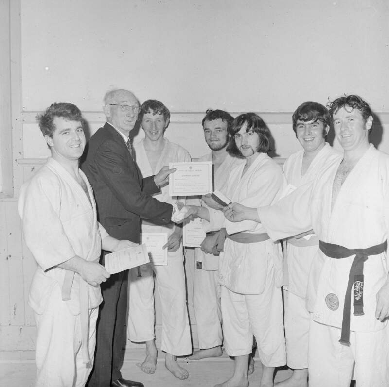[Plaque being presented to members at judo club, Killybegs, Co. Donegal]