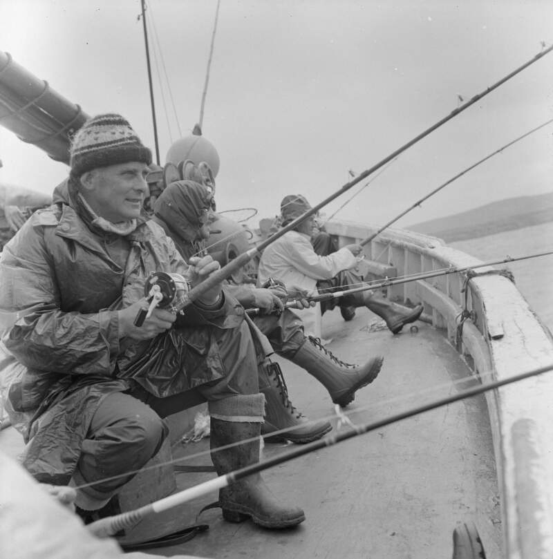 [Anglers on fishing boat at sea near Rathmullan, Co. Donegal]