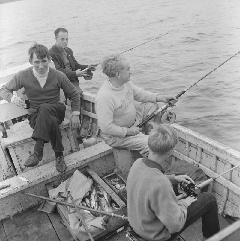 [Anglers on fishing boat at sea near Rathmullan, Co. Donegal]