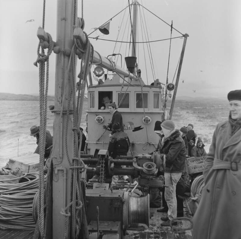 [Anglers on fishing boat near Rosbeg, Co. Donegal]