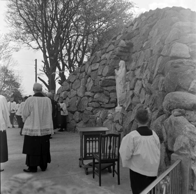 [Clergy assembled at grotto for opening, Co. Donegal]
