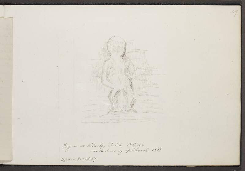 Figure at Kilnaboy Parish, County Clare, over the doorway of church, 1839