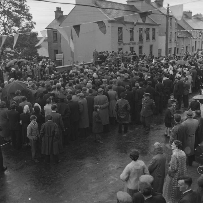[Audience watching Doctor James Ryan on stage, at the Tidy Towns plaque unveiling, Co. Donegal]