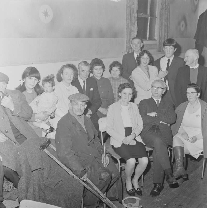[Group of adults and children in comprehensive school, Co. Donegal]