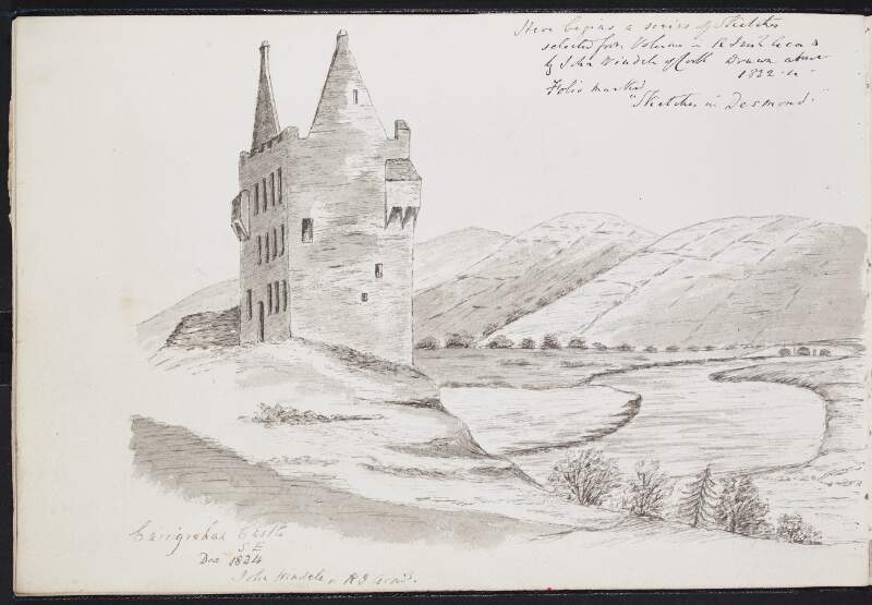 Carrigrohane Castle, south-east, December 1834