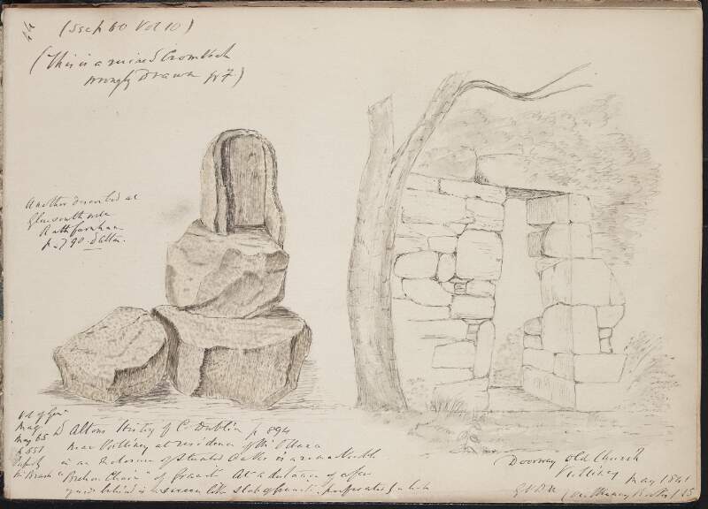 This a ruined cromlech ; Doorway of old church, Killiney, May 1841