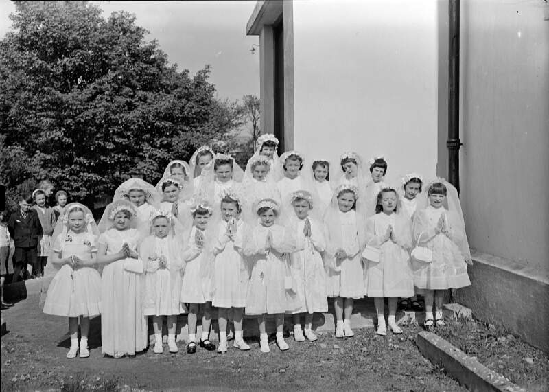 [Group of girls in communion dresses, Co. Donegal]