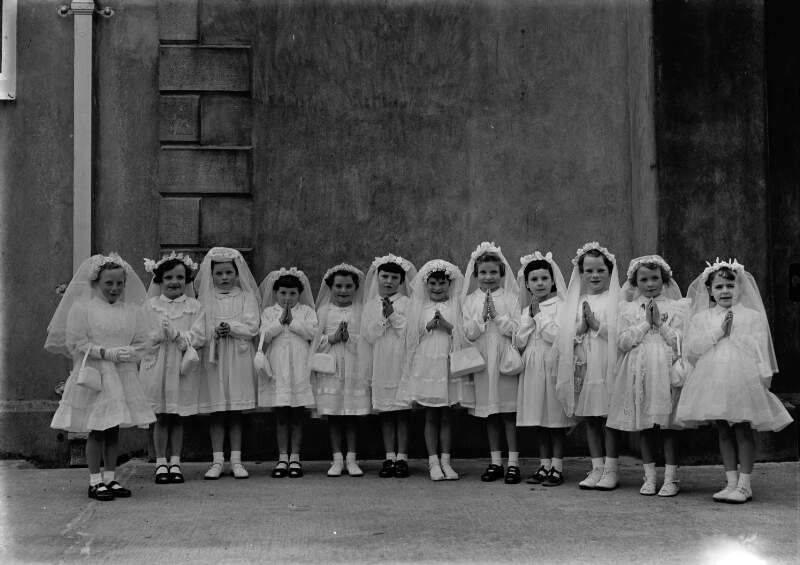 [Group of girls in communion dresses, Co. Donegal]