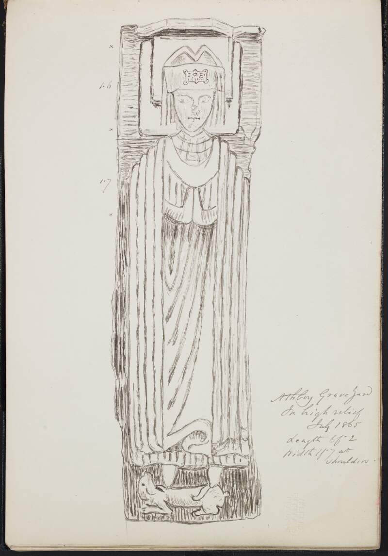 [Tomb effigy of a woman in Athboy graveyard, County Meath, July 1865]