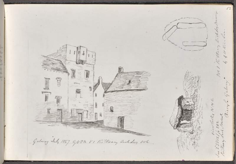 Galway, July 1847 ; Rinvyle [Renvyle], Galway, view north north east ; [Plan of a dolmen near Renvyle, County Galway]
