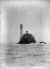 [New lighthouse tower completed, before the complete removal of the old lighthouse at Fastnet Rock, off the south-east coast of Co. Cork]