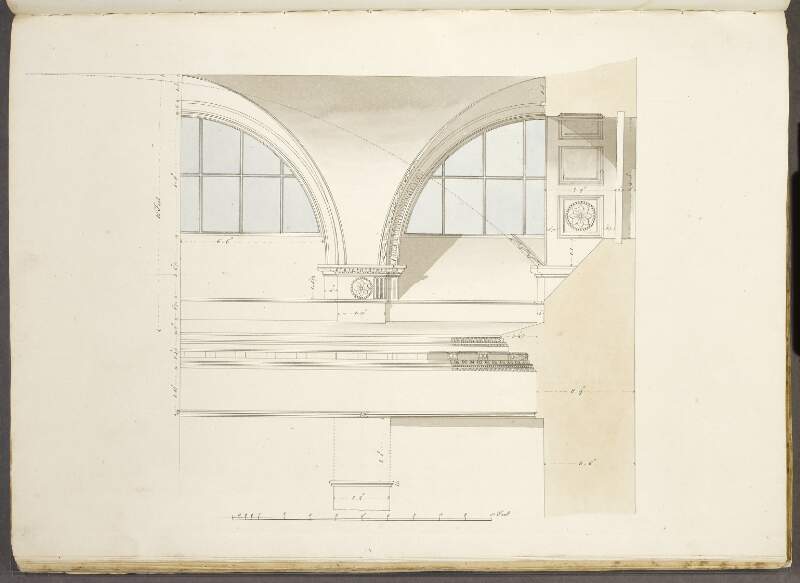 [Section of vault of Public Theatre, Trinity College, Dublin]