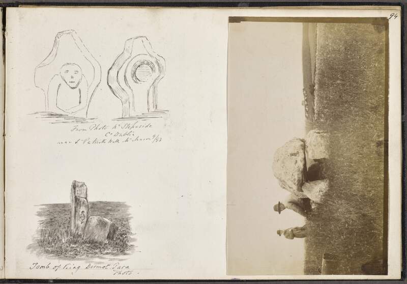 Near Stepaside, County Dublin ; Tomb of King Dermot, Tara ; [Two men with a dolmen]