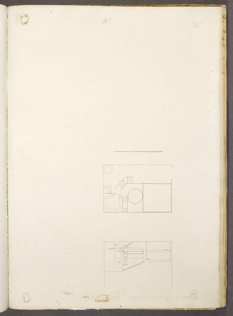 [Plan and section of a laundry?]