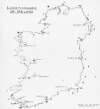 [Map of Ireland's coast with the positions of lighthouses and lightships marked]