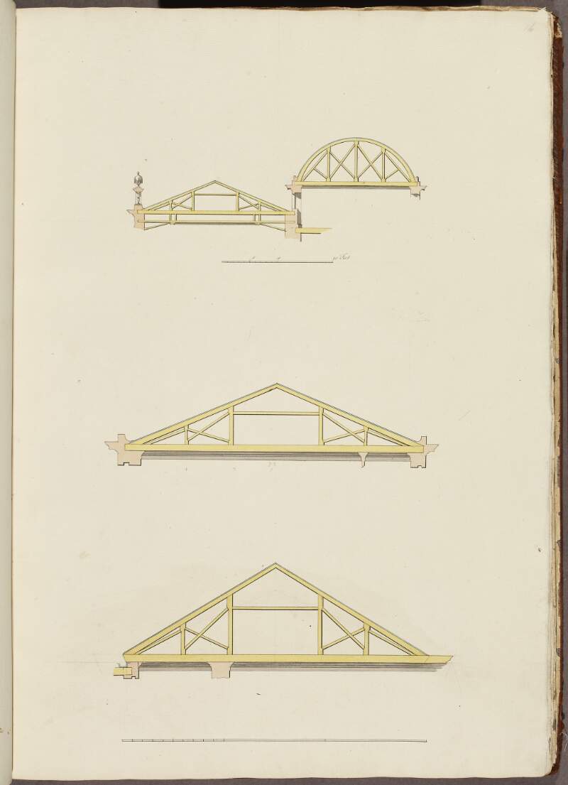 [Three sections of unidentified roofs].
