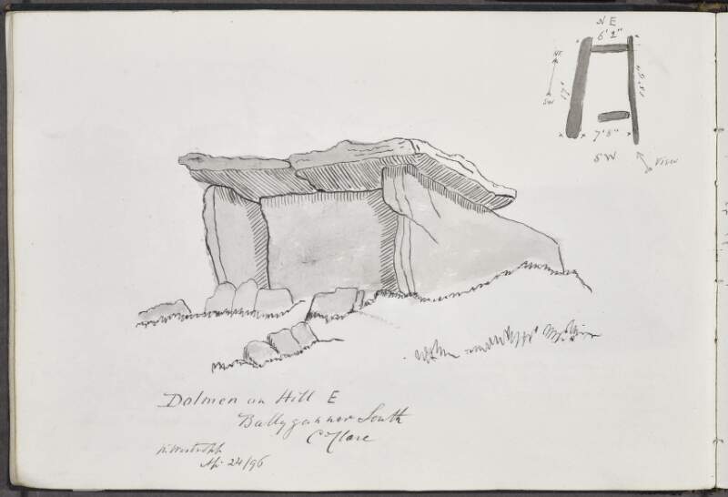 Dolmen on Hill east of Ballygunner South, County Clare