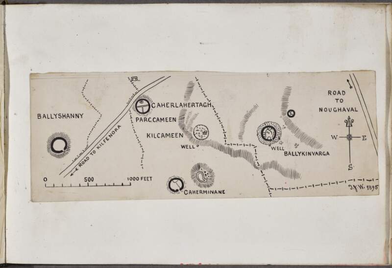 [Map of forts between Ballykinvarga and Ballyshanny, County Clare]