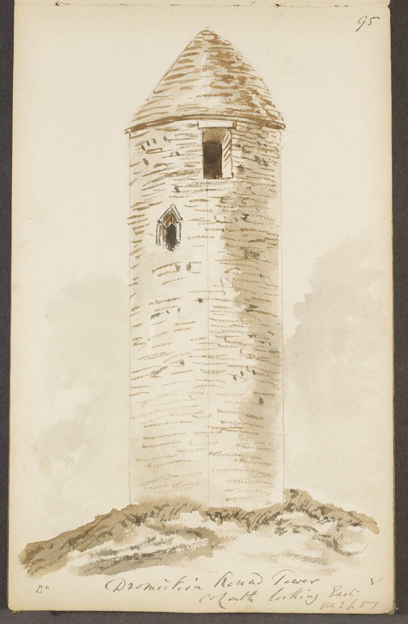Dromiskin Round Tower, County Louth, looking east