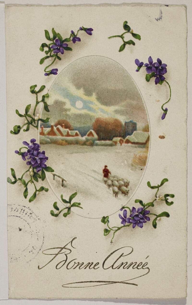 New Year's card from James Joyce, in Paris, to his aunt, Josephine Murray,
