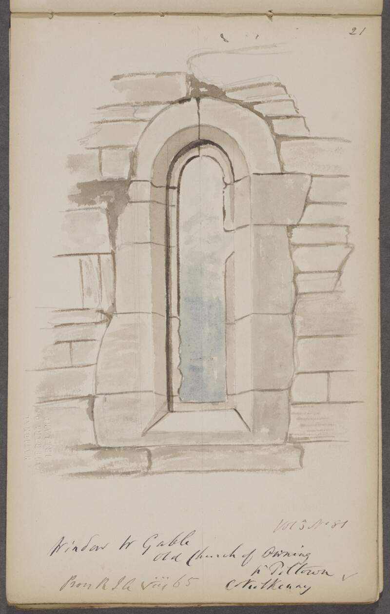 Window, west gable, Old Church of Owning near Piltown, County Kilkenny