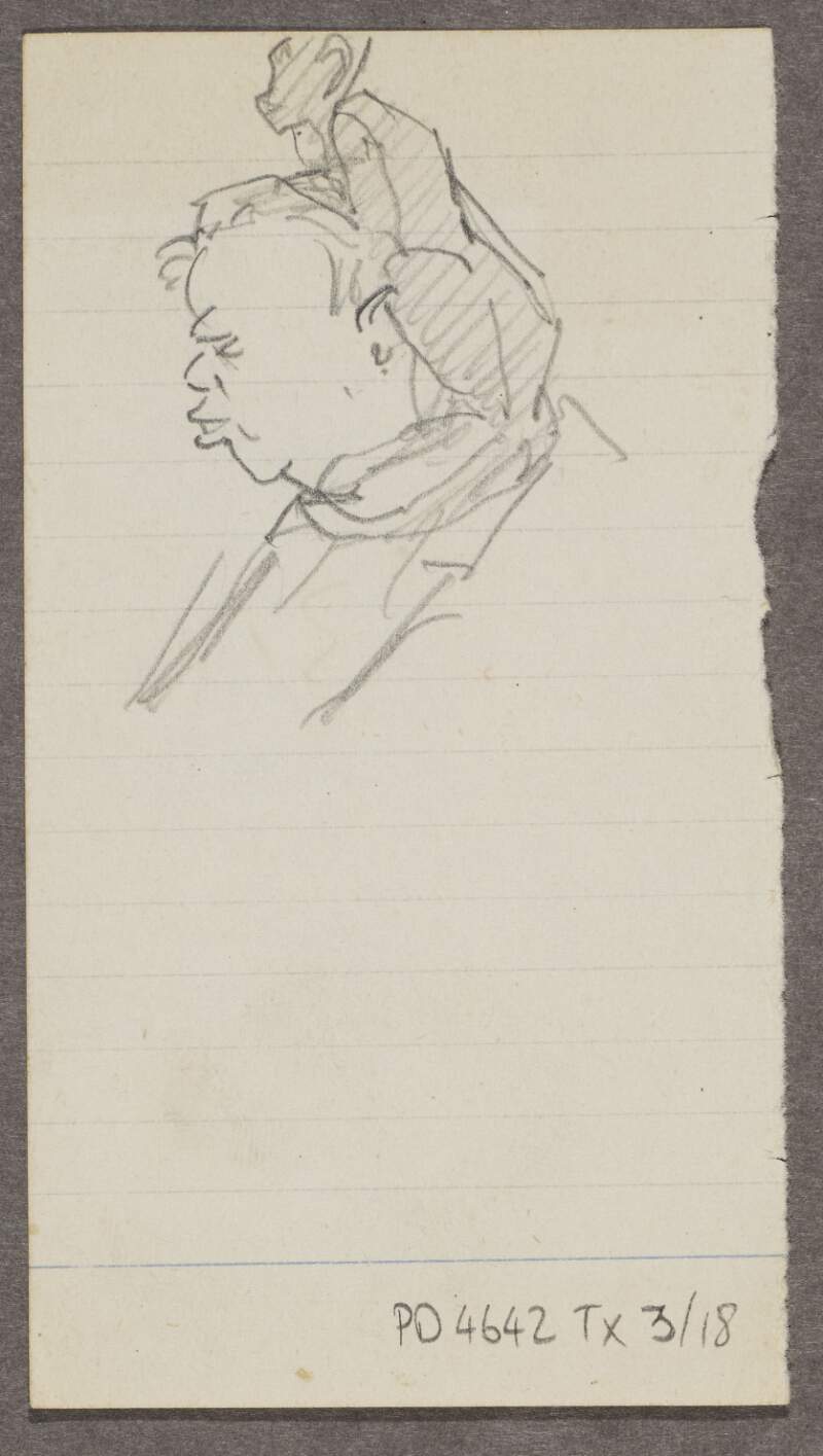 [Sketch of man with a monkey on his shoulders]