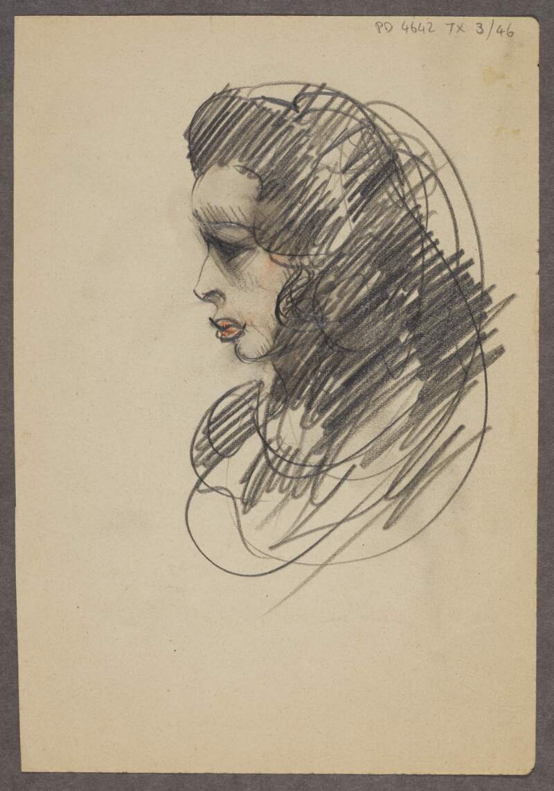 [Profile portrait of woman, looking to the left]