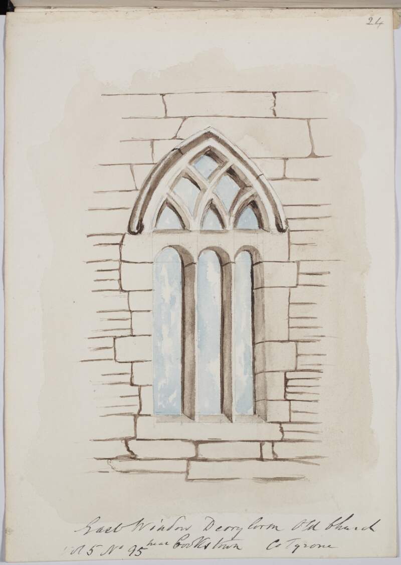East window Derryloran Old Church near Cookstown, County Tyrone
