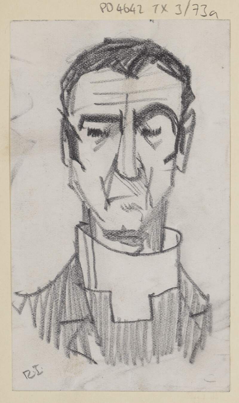 [Portrait sketch of man with raised eyebrow]