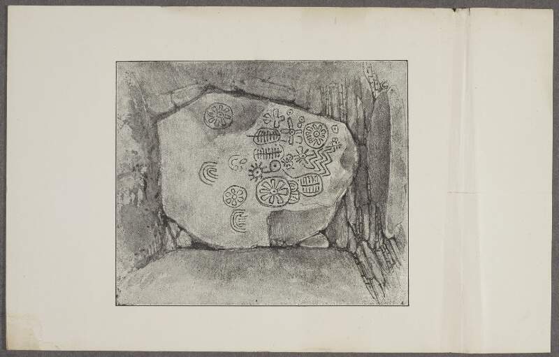 [Carved stone at a passage grave]