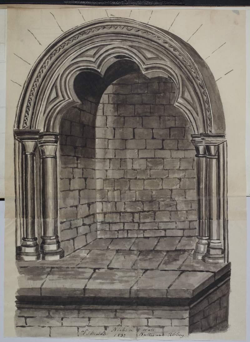 Niche in south wall, Buttevant Abbey 1833