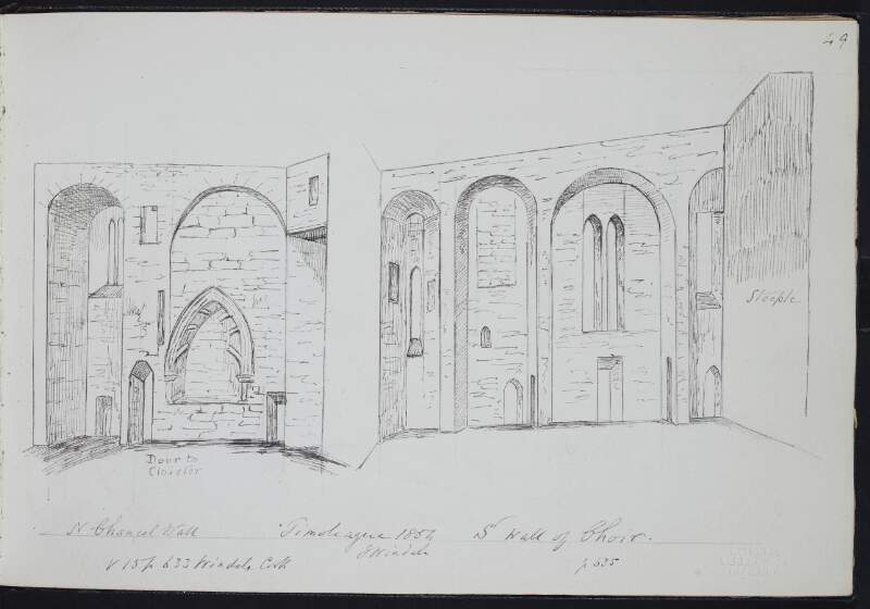 North chancel wall, Timoleague 1854 ; South wall of choir
