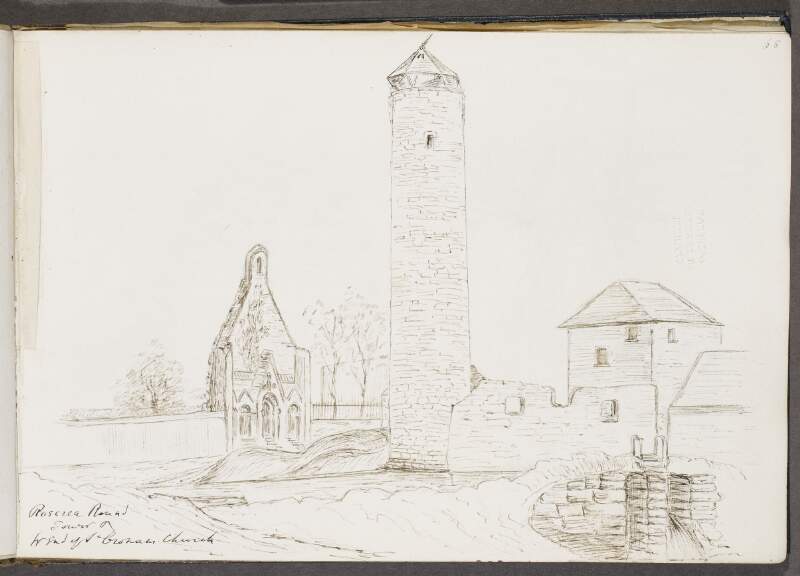 Roscrea Round Tower, on west end of St Cronan's Church