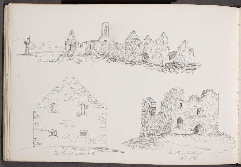 Ballinskelligs Abbey, north ; The Priest's House, east ; Ballinskelligs Castle