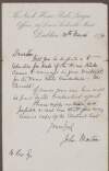 Letter from John Martin, on behalf of the Irish Home Rule League, to M. Cox,