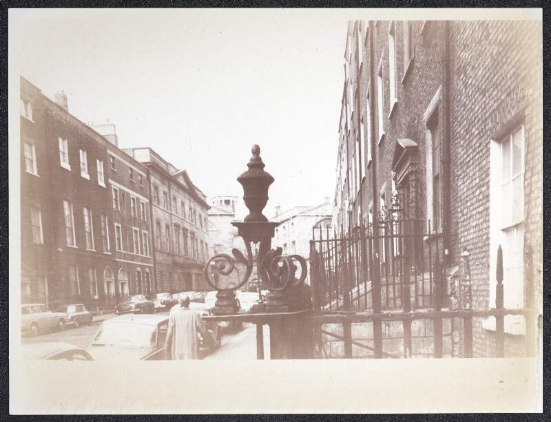 [Row of buildings on Henrietta Street, with King's Inns at the end]