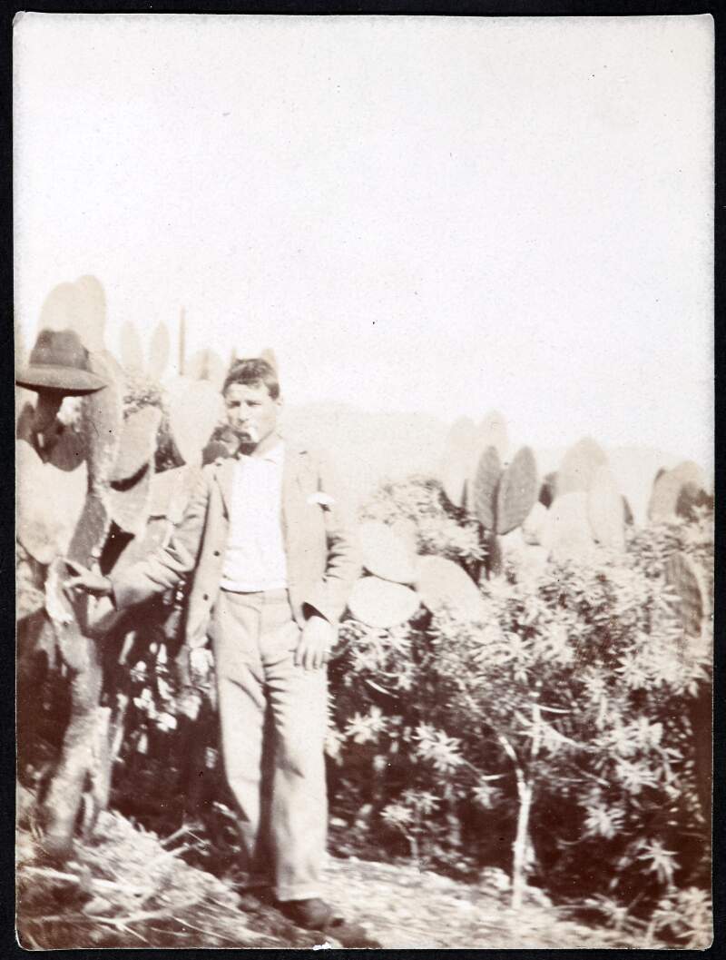 [Man in front of cacti]
