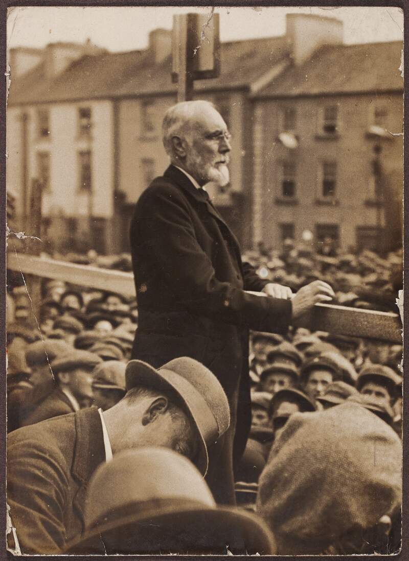 [Irish Parliamentary Party leader John Dillon speaking at the anti-conscription rally in Ballaghaderreen in May 1918]