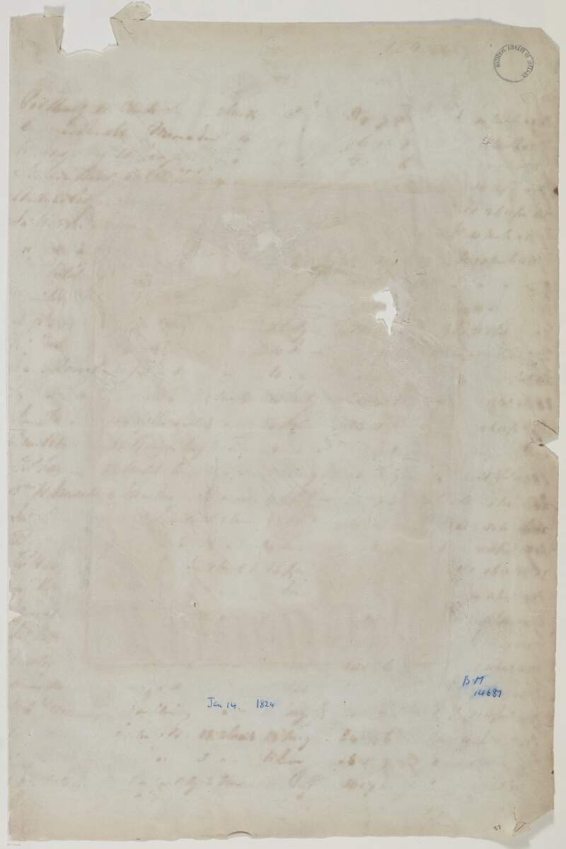 [Blank sheet, annotated underneath where once a print was mounted].