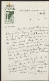 Letter from Brian O'Higgins, Upper O'Connell Street, Dublin to [Elizabeth O'Farrell?] regarding her postal address and brief mention of the 'Wolfe Tone Annual' being in great demand,