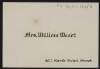 Calling card for Mrs. William Wendt, note inscribed on reverse from Julia Bracken Wendt