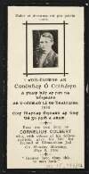Memorial card for Cornelius Colbert, executed in Kilmainham Jail on 8 May 1916 ,
